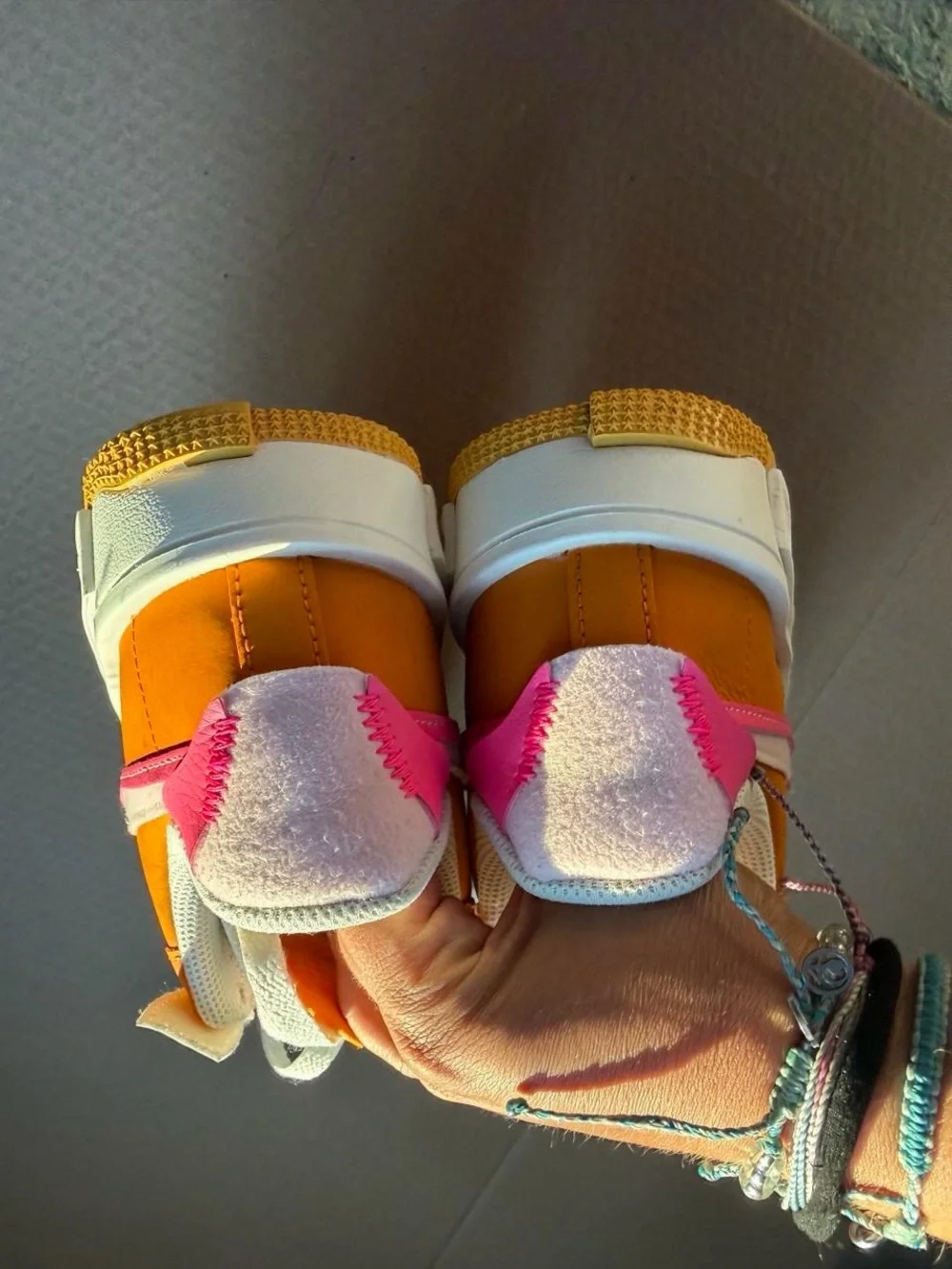 Nike White Sneakers with Pink & Yellow Accents - Picture 3 of 7